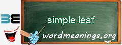 WordMeaning blackboard for simple leaf